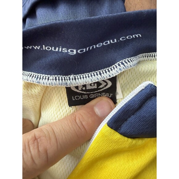 Garneau Cycling Jersey XL Yellow All3Sports Short Sleeve Full Zip Back Pockets - Picture 3 of 4